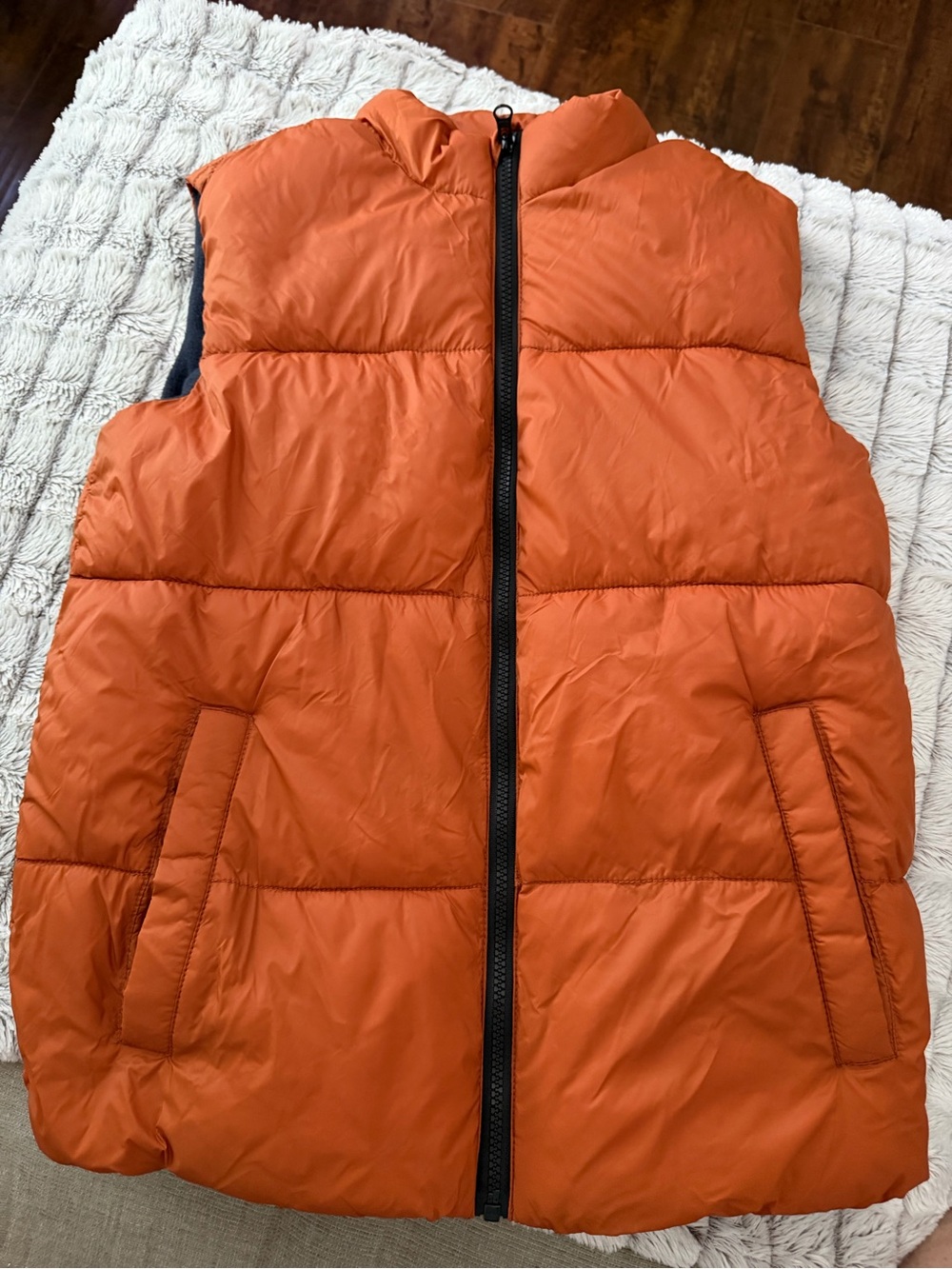 Old Navy Orange Quilted Puffer Vest